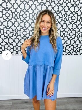 First Love Boutique Periwinkle Sweatshirt Dress - Oversized - 2X/3X